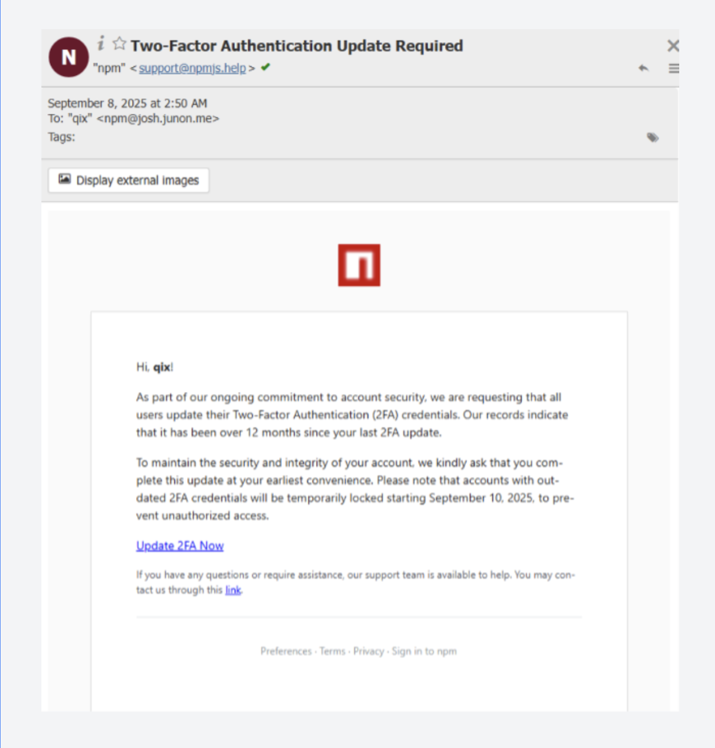 Coverage of the npm account hijacking